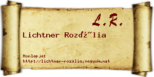 Lichtner Rozália névjegykártya